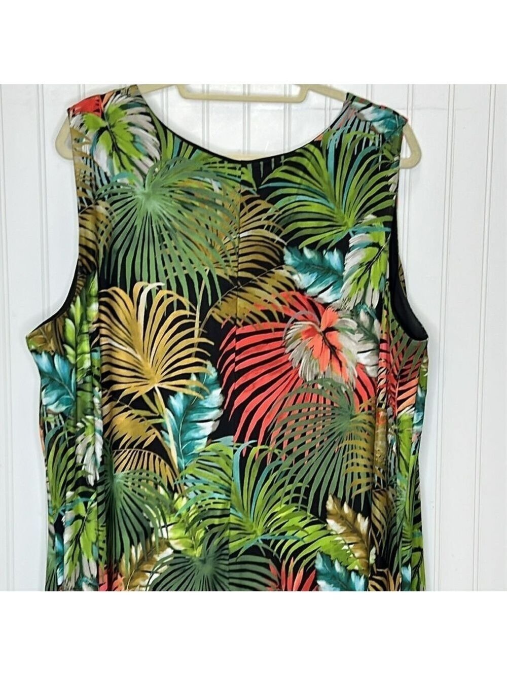 - Tropical Leaf Print Sleeveless Dress Size 22 - Picture 6 of 9